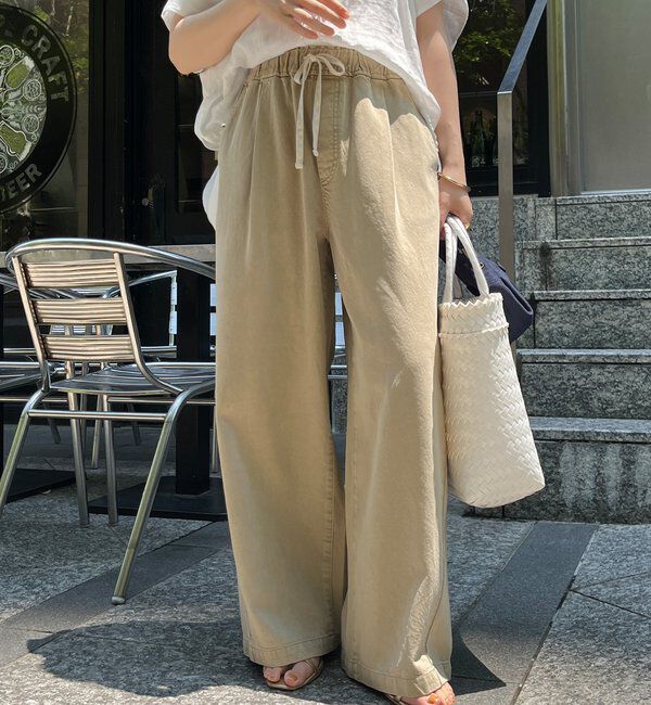  「【新色追加】デニムワイドイージーパンツ」|デニム|