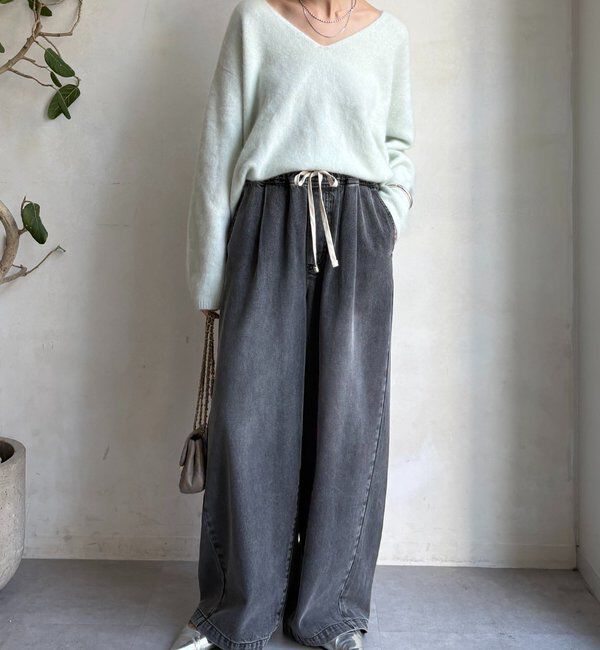  「【新色追加】デニムワイドイージーパンツ」|デニム|