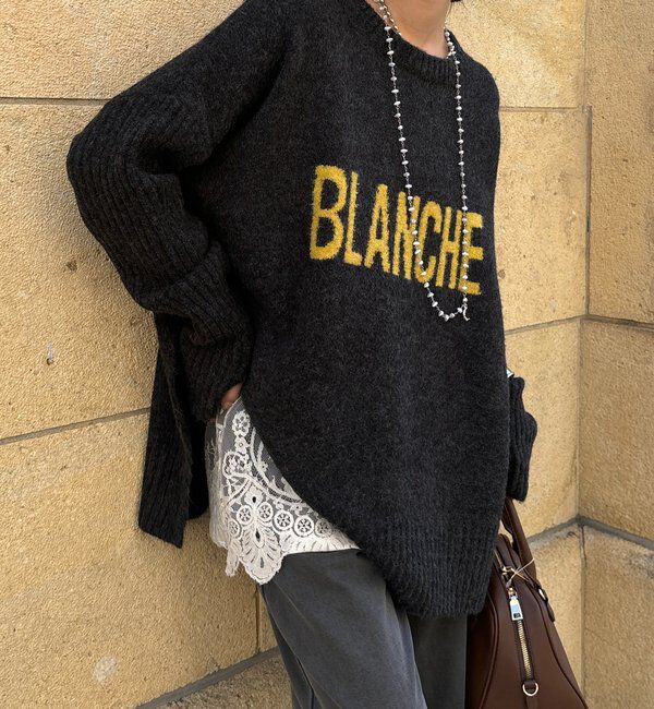  「BLANCHE プルオーバー」|ニット・セーター|チャコールグレー