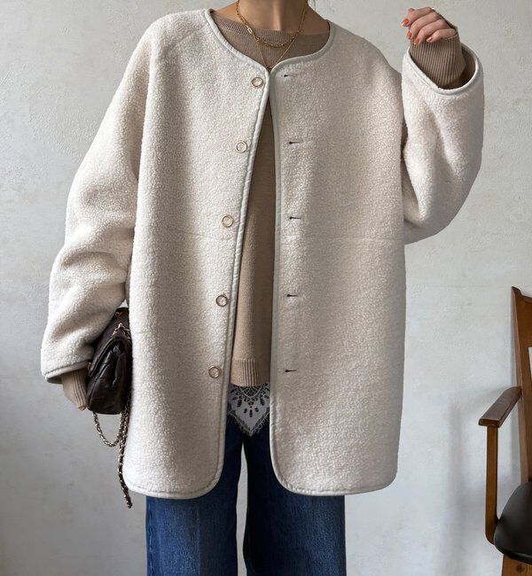  「リバーシブルボアコート」|その他|オフホワイト