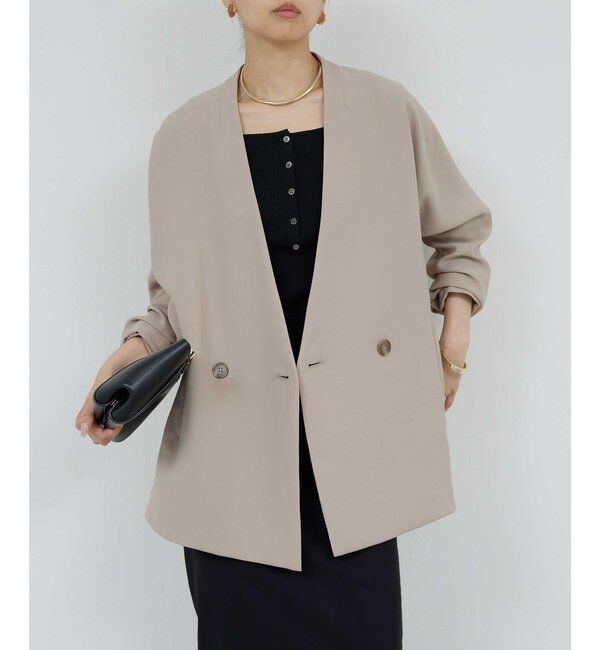  「【web限定予約追加】ジャージードルマンジャケット」|その他|グレージュ