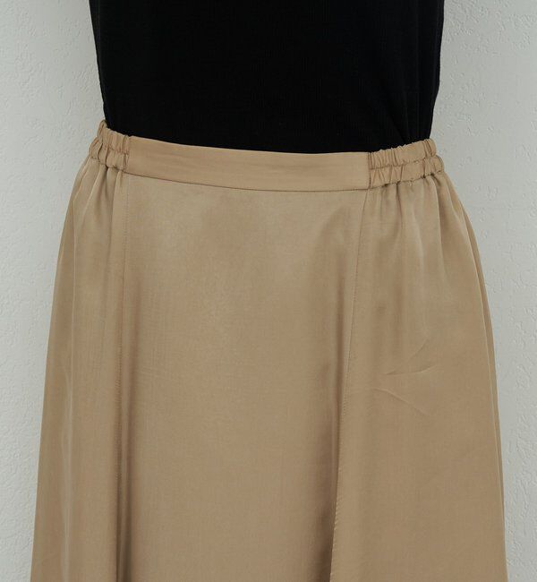  「【楽ちん&times;エレガント】【セットアップ対応】キュプラフレアスカート」|スカート|