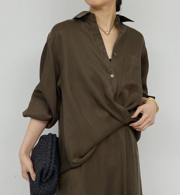  「【洗練ブラウス】【2way】キュプラブラウス」|シャツ・ブラウス|