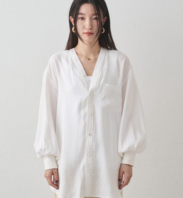  「袖リブV ブラウス」|シャツ・ブラウス|