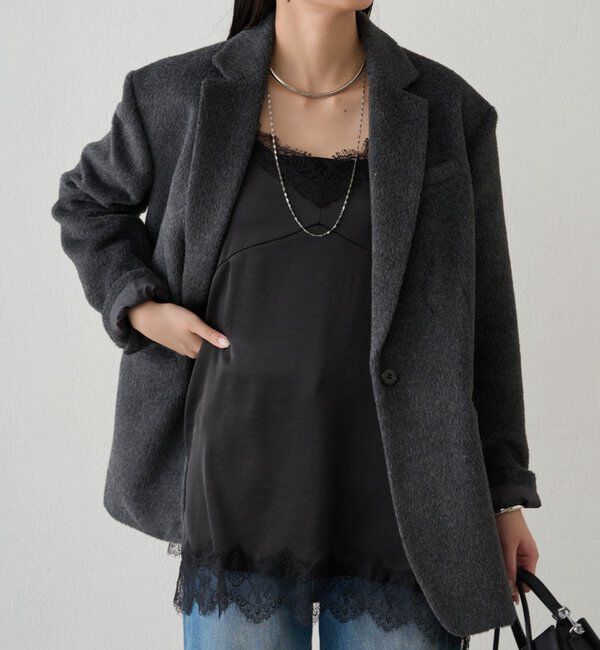 【新品未使用】LOUNGEDRESS レースキャミ アイボリー Loungedress（ラウンジドレス） ワンピース レースキャミワンピース