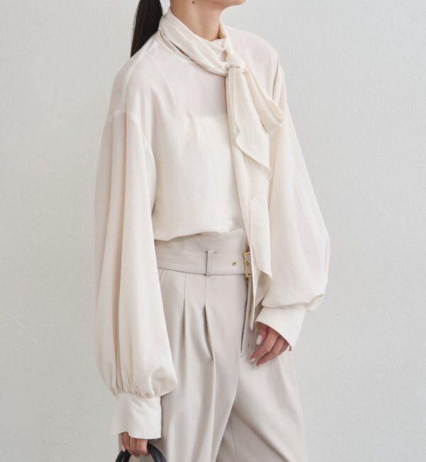  「【Atelier N5/アトリエヌメロサンク】シフォンボウタイブラウス」|シャツ・ブラウス|オフホワイト