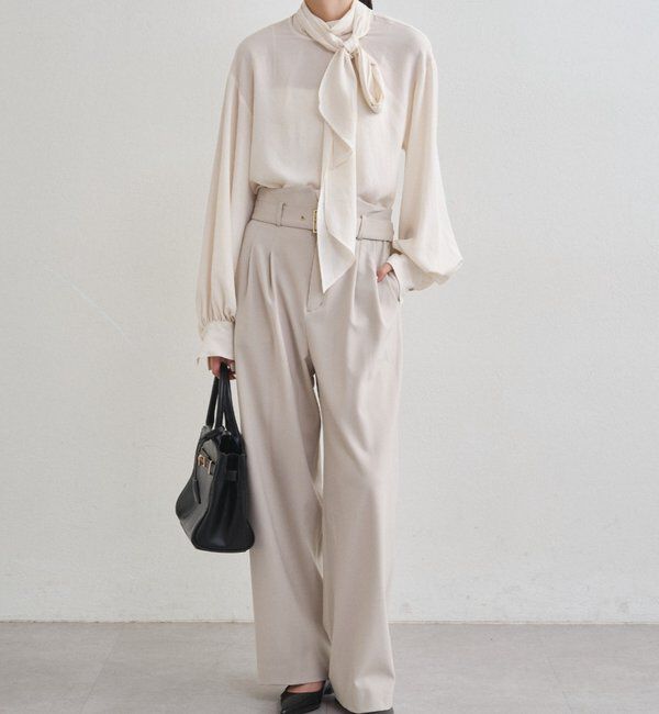  「【Atelier N5/アトリエヌメロサンク】シフォンボウタイブラウス」|シャツ・ブラウス|