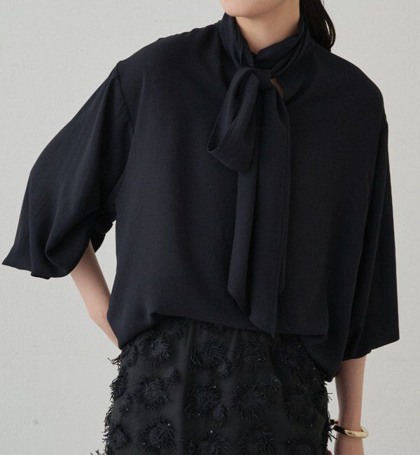  「【Atelier N5/アトリエヌメロサンク】シフォンボウタイブラウス」|シャツ・ブラウス|ブラック