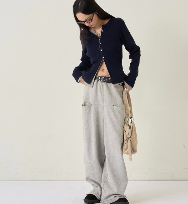  「RIBBED KINT NARROW CARDIGAN」|カーディガン|