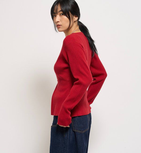  「RIBBED KINT NARROW CARDIGAN」|カーディガン|