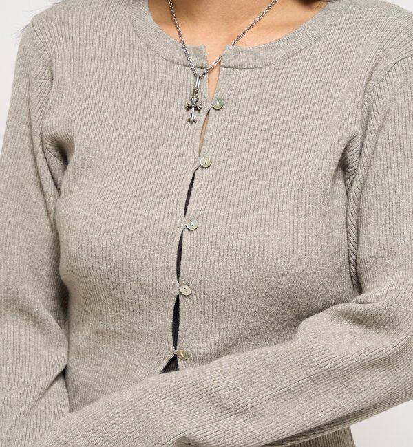  「RIBBED KINT NARROW CARDIGAN」|カーディガン|