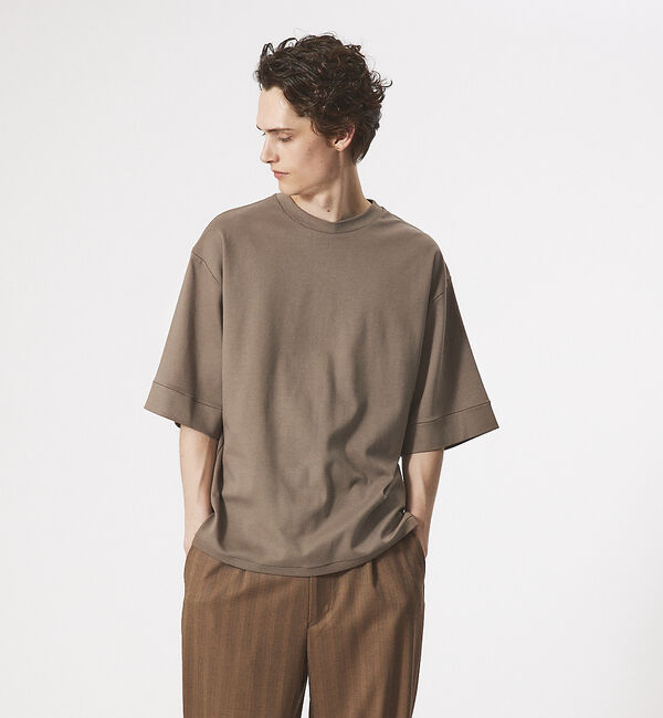 ABAHOUSE「【定番】ドロップショルダー 五分袖 メローロック Tシャツ」|Tシャツ・カットソー|ブラウン系その他1