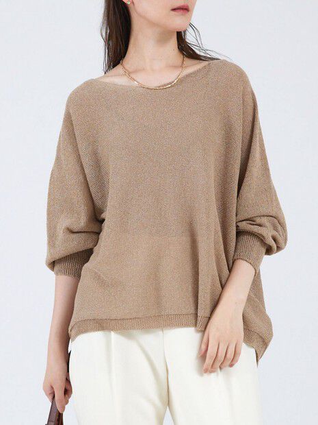 qualite「【大人気アイテム入荷】camifineニットプルオーバー」|ニット・セーター|ベージュ