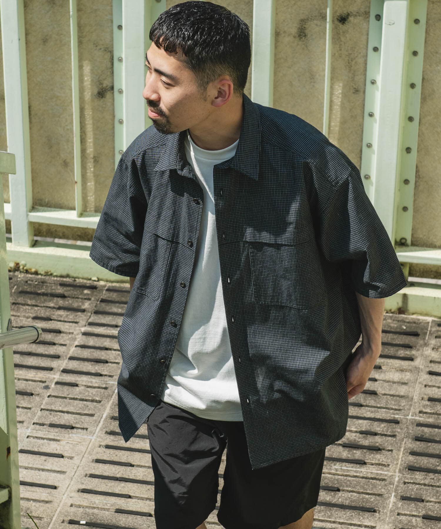 URBAN RESEARCH DOORS「OUTDOOR EXCHANGE  SHORT-SLEEVE SHIRTS」|シャツ・ブラウス|ブラック系その他