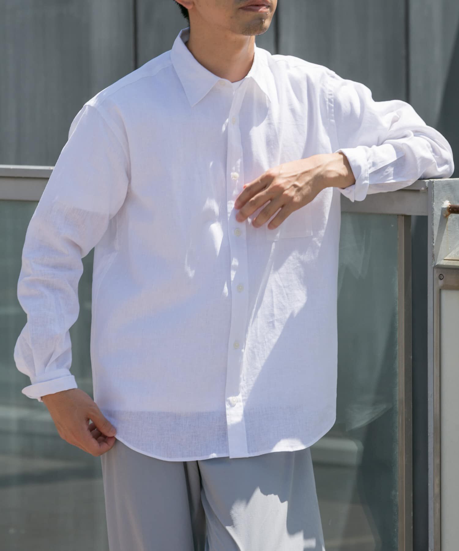 URBAN RESEARCH ROSSO「『WEB限定』『XLｻｲｽﾞあり』ﾘﾗｯｸｽｺｯﾄﾝﾘﾈﾝﾚｷﾞｭﾗｰｶ  」|シャツ・ブラウス|ホワイト