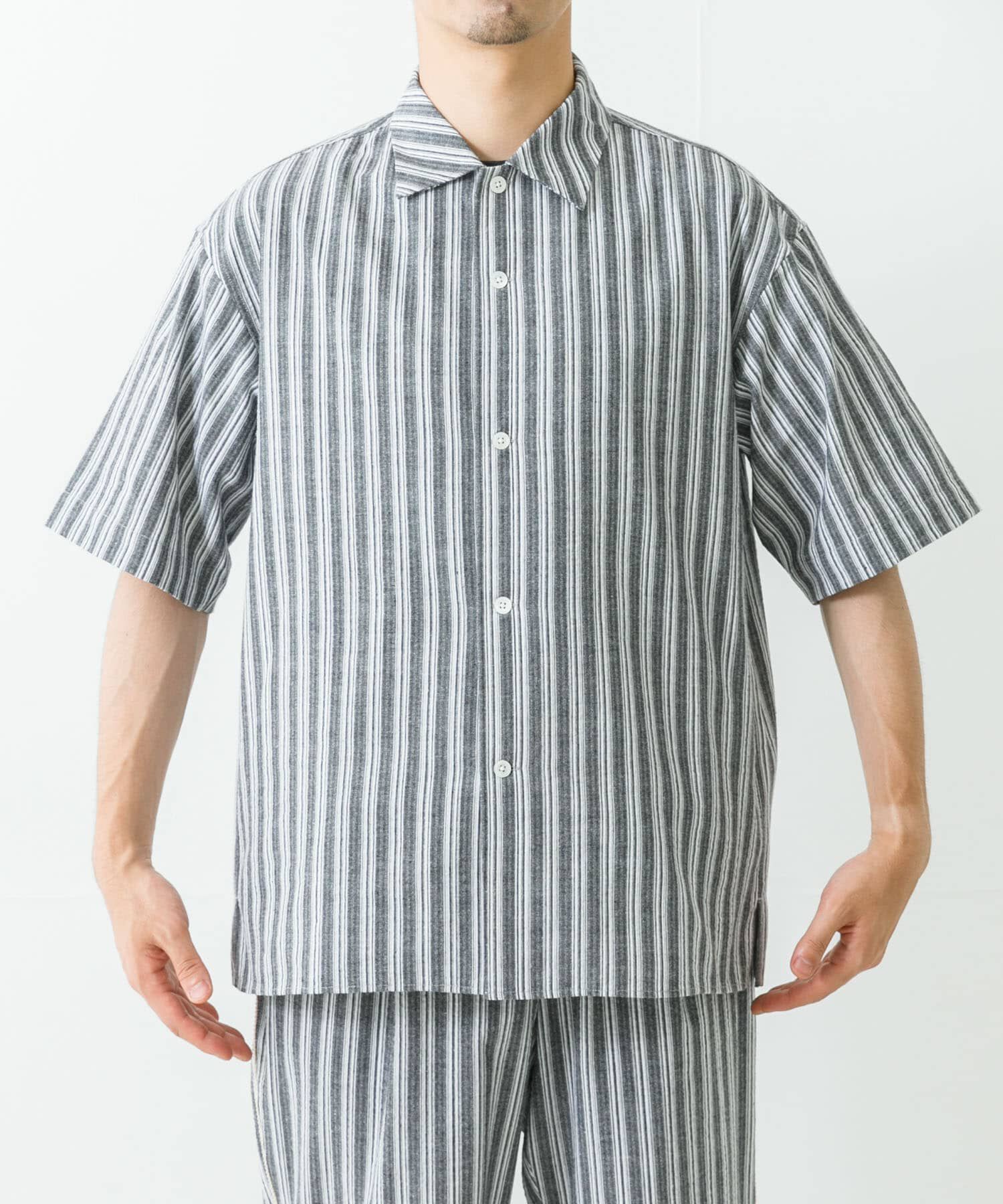 URBAN RESEARCH「オープンカラーストライプシャツ」|シャツ・ブラウス|