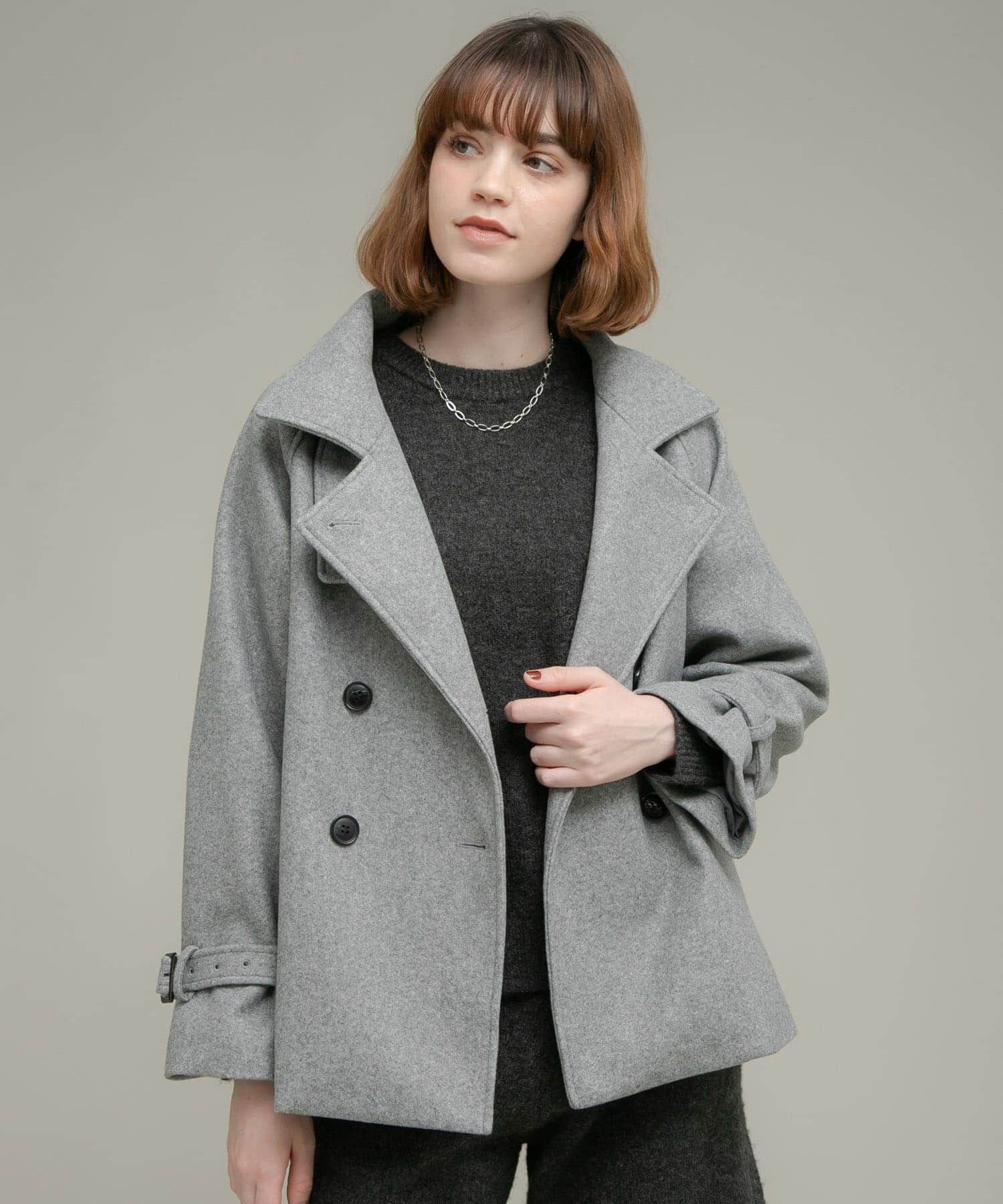 Sonny Label 「メルトンジャージースタンドカラーコート」|ノーカラーコート|