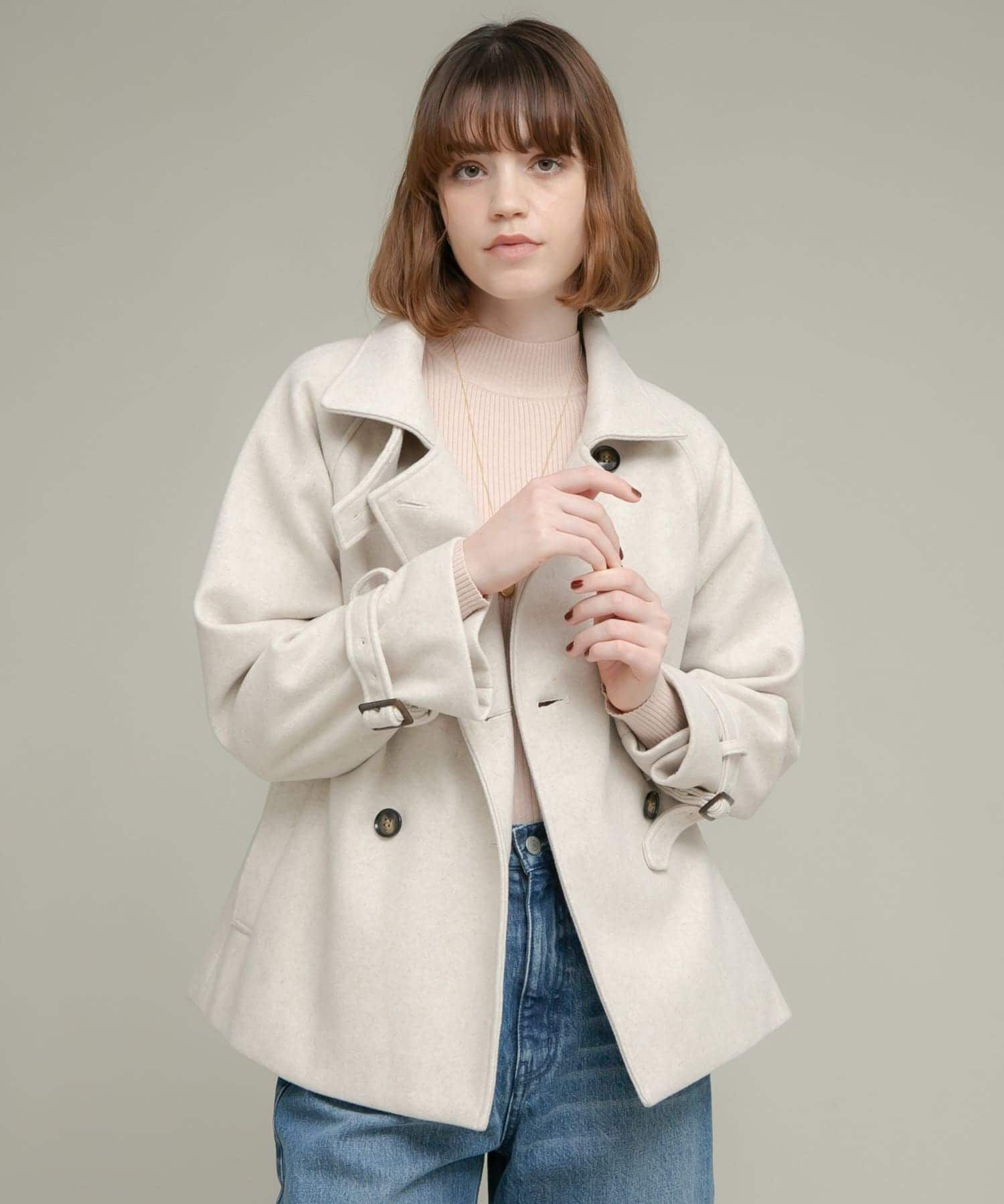 Sonny Label 「メルトンジャージースタンドカラーコート」|ノーカラーコート|