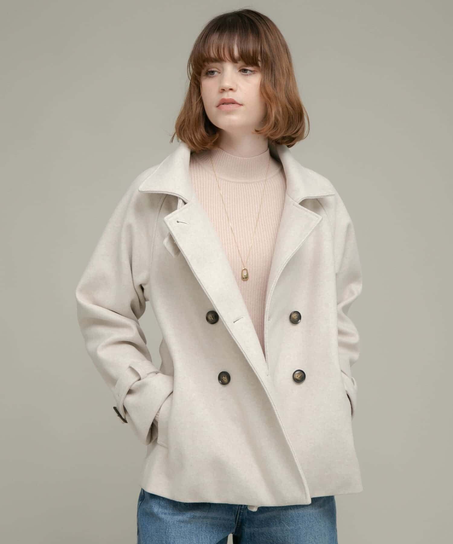 Sonny Label 「メルトンジャージースタンドカラーコート」|ノーカラーコート|