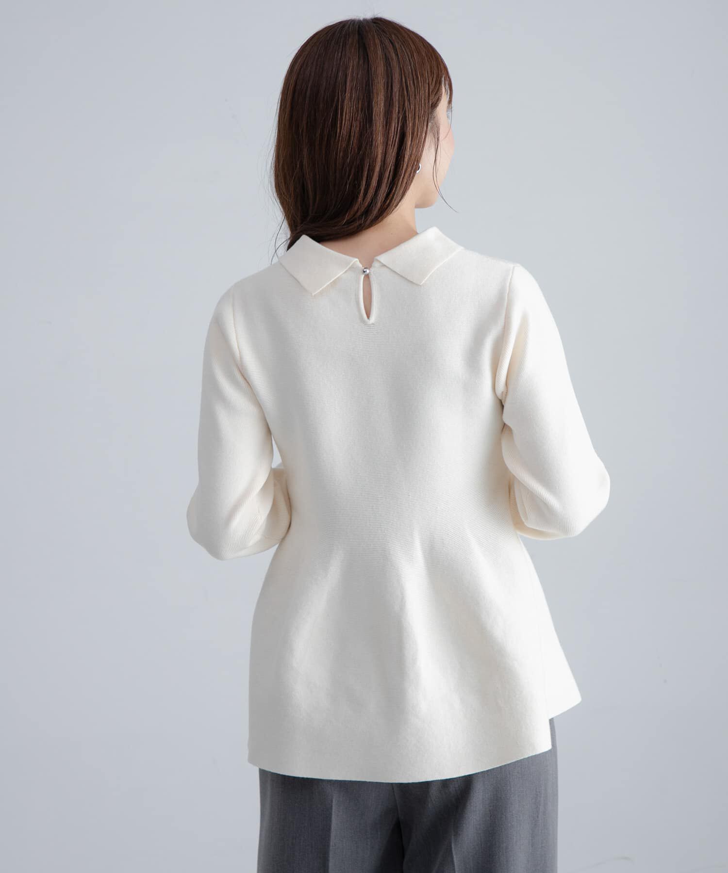 Sonny Label 「『WEB限定』襟付きペプラムニットプルオーバー」|ニット・セーター|