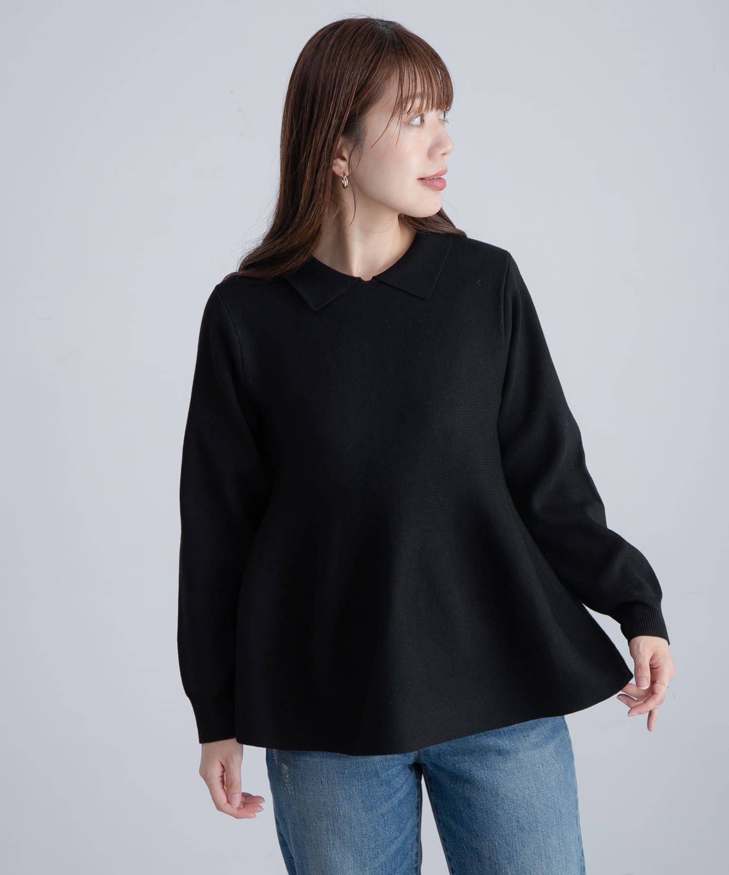 Sonny Label 「『WEB限定』襟付きペプラムニットプルオーバー」|ニット・セーター|