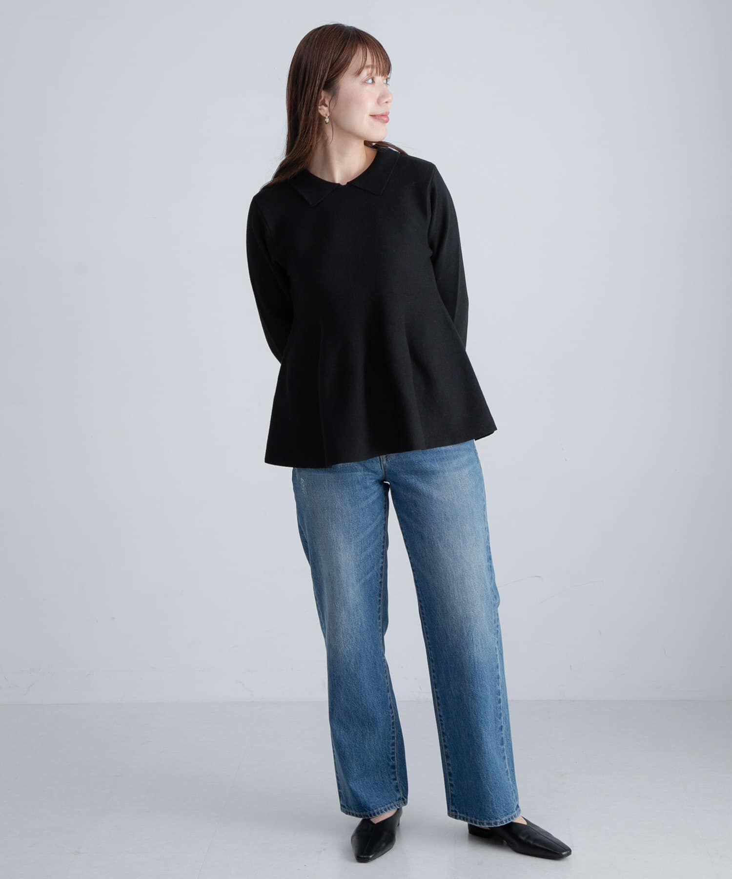 Sonny Label 「『WEB限定』襟付きペプラムニットプルオーバー」|ニット・セーター|