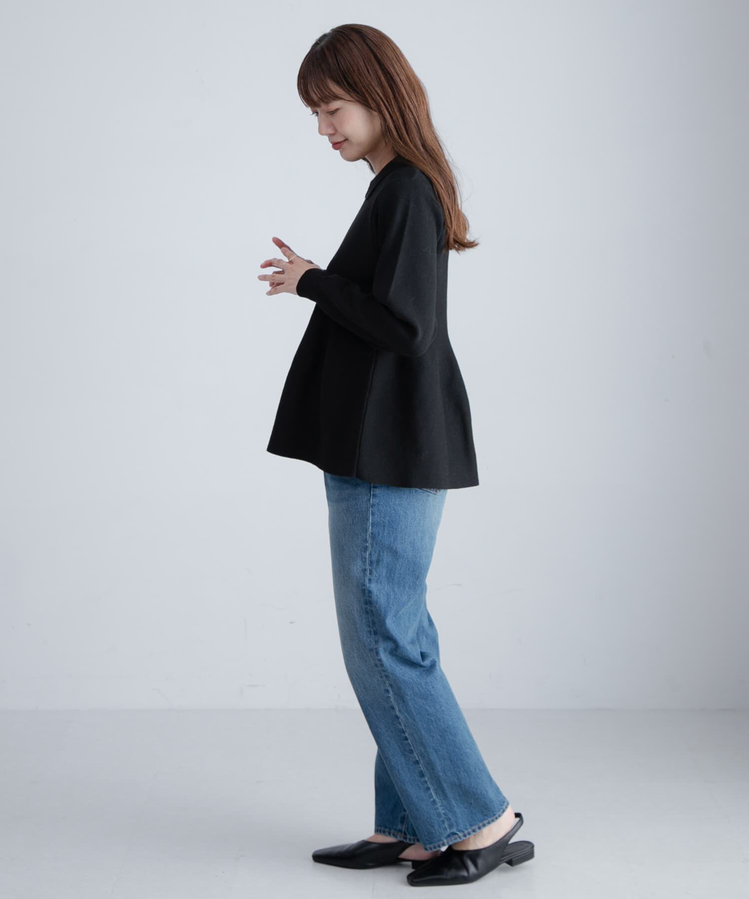 Sonny Label 「『WEB限定』襟付きペプラムニットプルオーバー」|ニット・セーター|