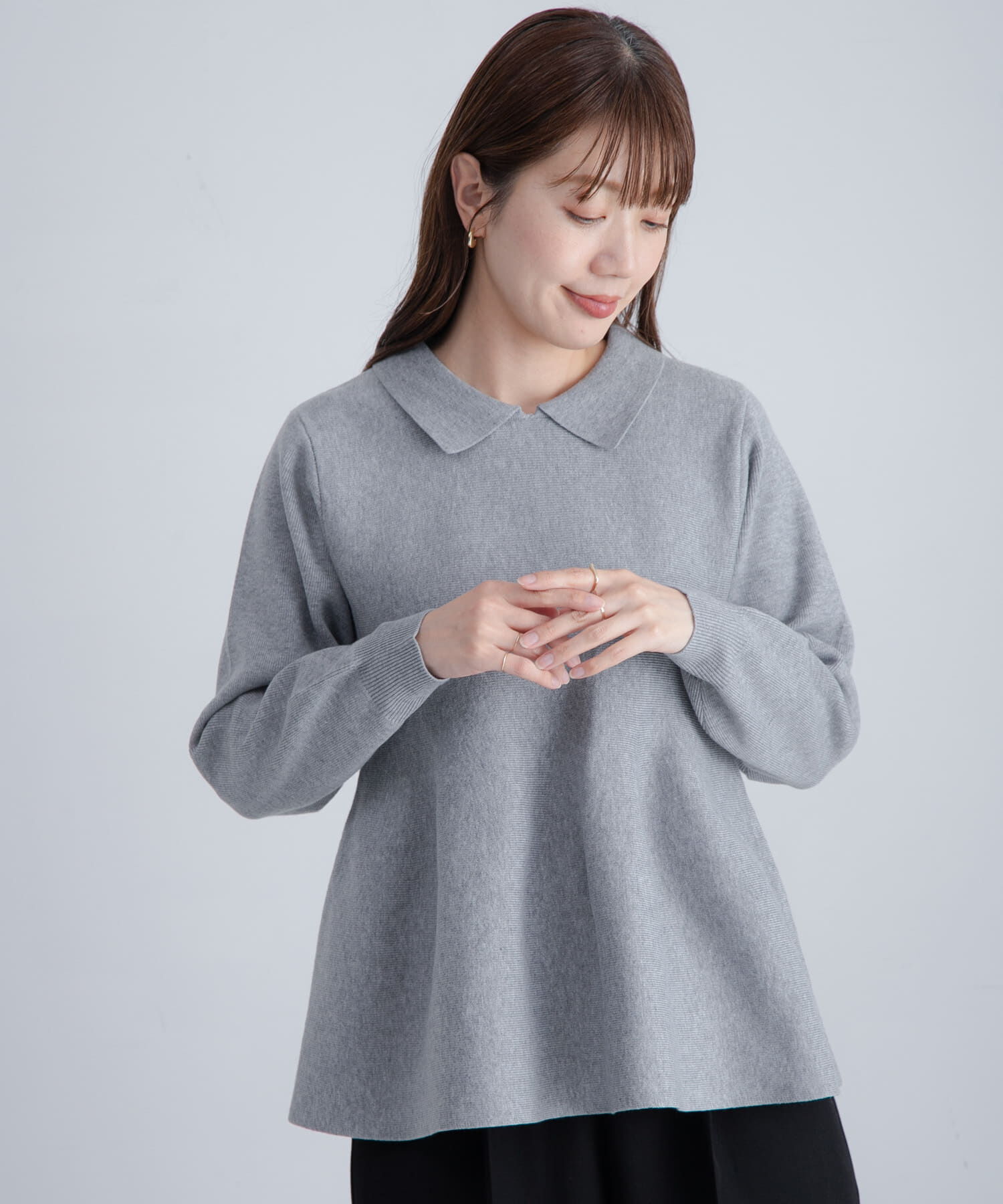 Sonny Label 「『WEB限定』襟付きペプラムニットプルオーバー」|ニット・セーター|