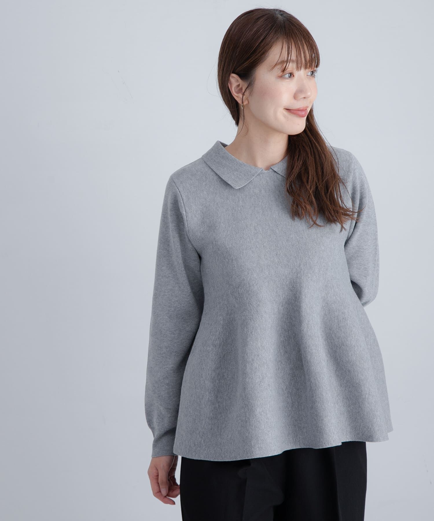 Sonny Label 「『WEB限定』襟付きペプラムニットプルオーバー」|ニット・セーター|