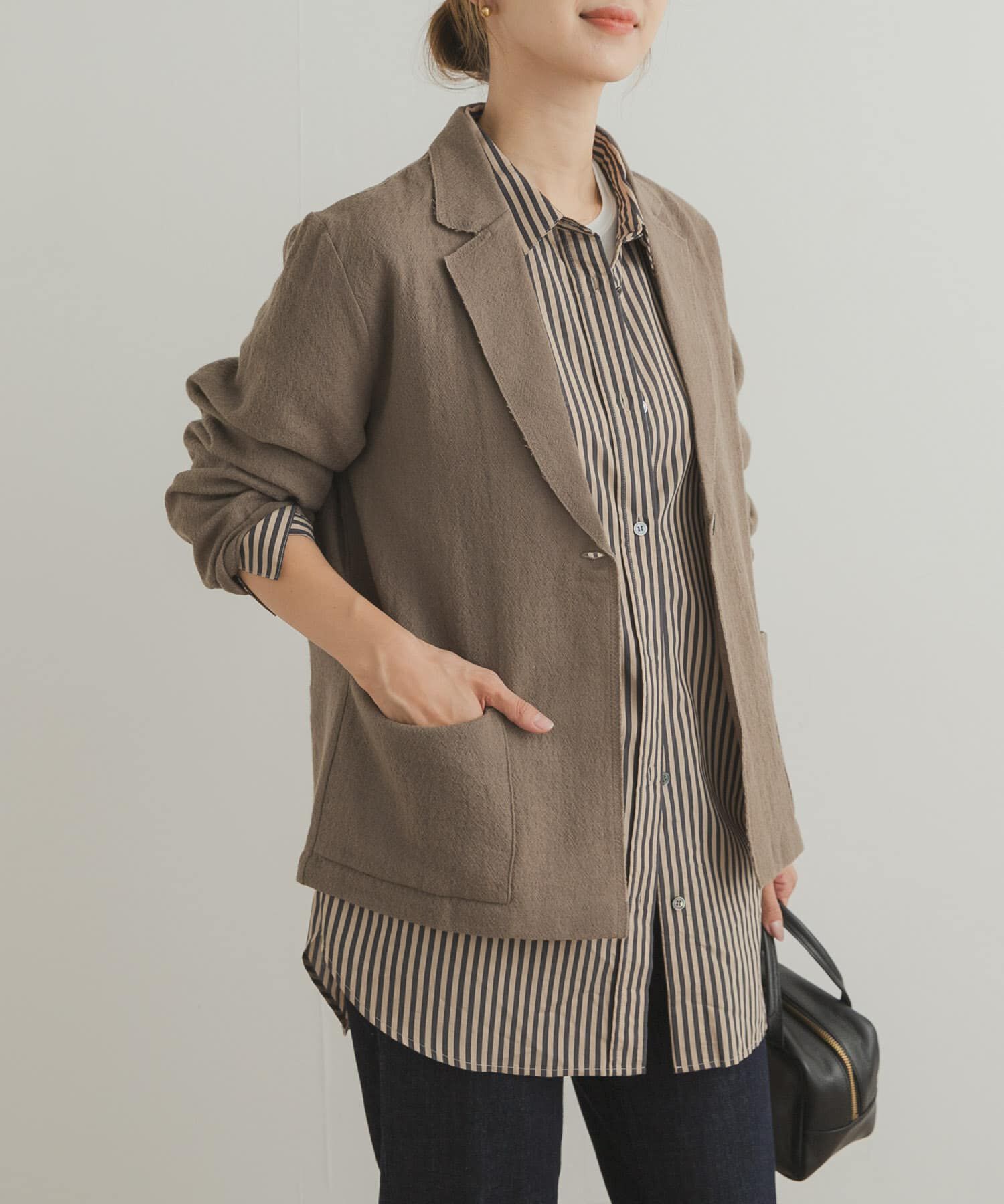 URBAN RESEARCH DOORS「ウールガーゼジャケット」|その他|モカ