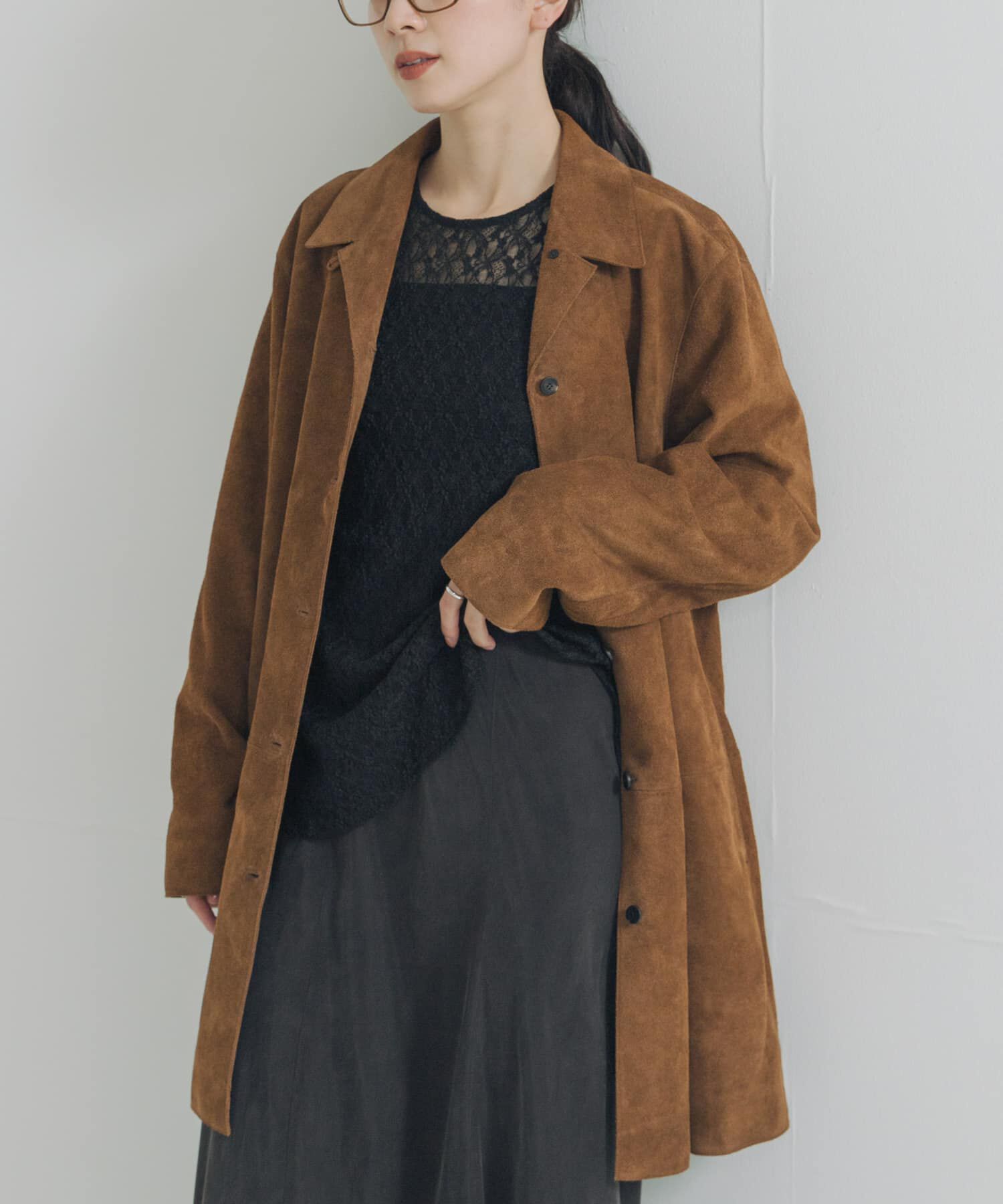 URBAN RESEARCH「ストレッチレースクルーネックブラウス」|Tシャツ・カットソー|