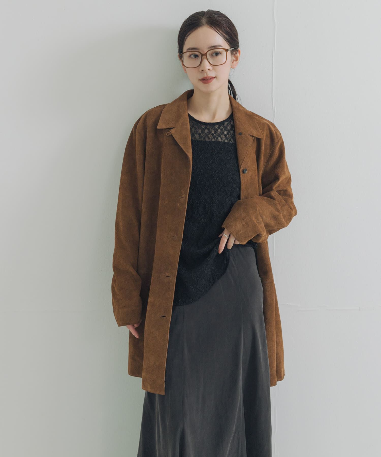 URBAN RESEARCH「ストレッチレースクルーネックブラウス」|Tシャツ・カットソー|