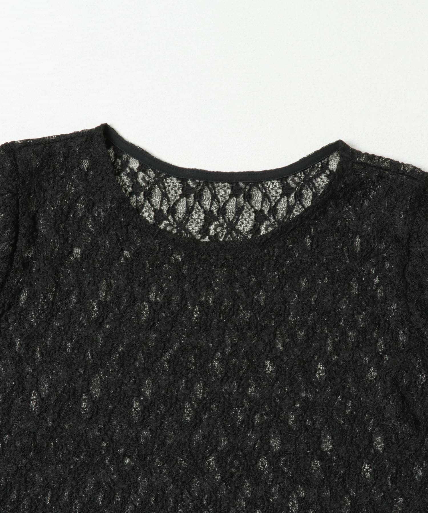 URBAN RESEARCH「ストレッチレースクルーネックブラウス」|Tシャツ・カットソー|