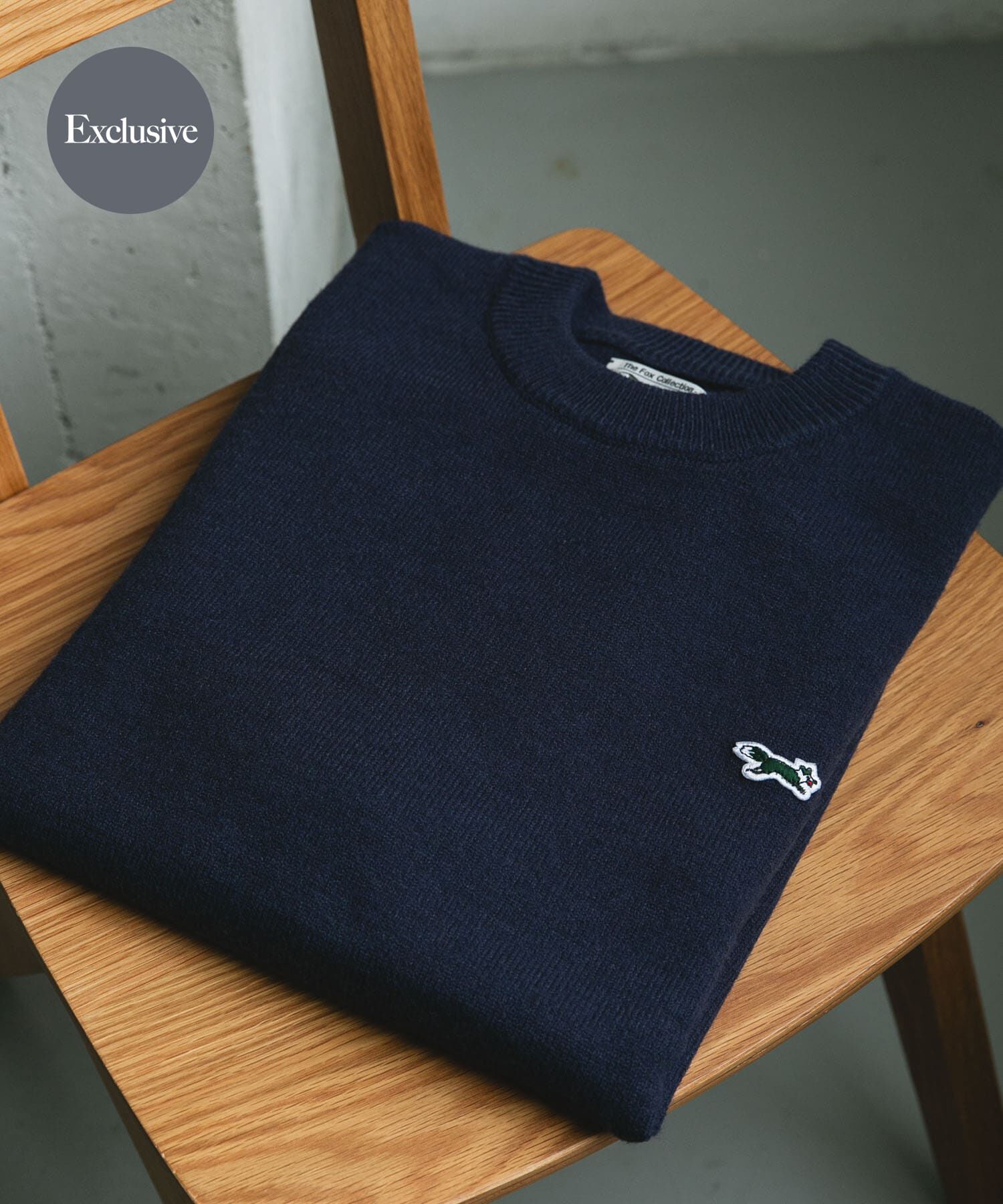 URBAN RESEARCH DOORS「『別注』PENNEYS&times;DOORS　THE FOX クルーネックスフレニット」|ニット・セーター|ネイビー