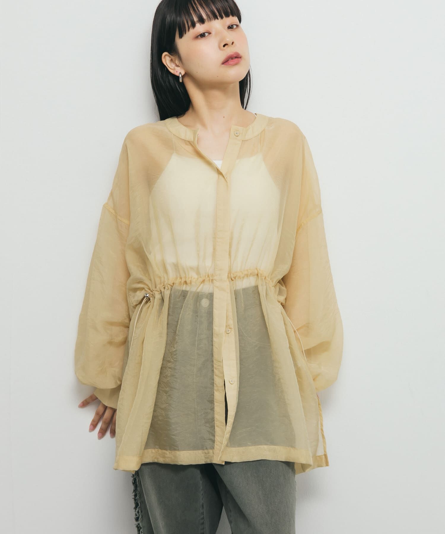  「シアードロストカラーレスシャツ」|シャツ・ブラウス|