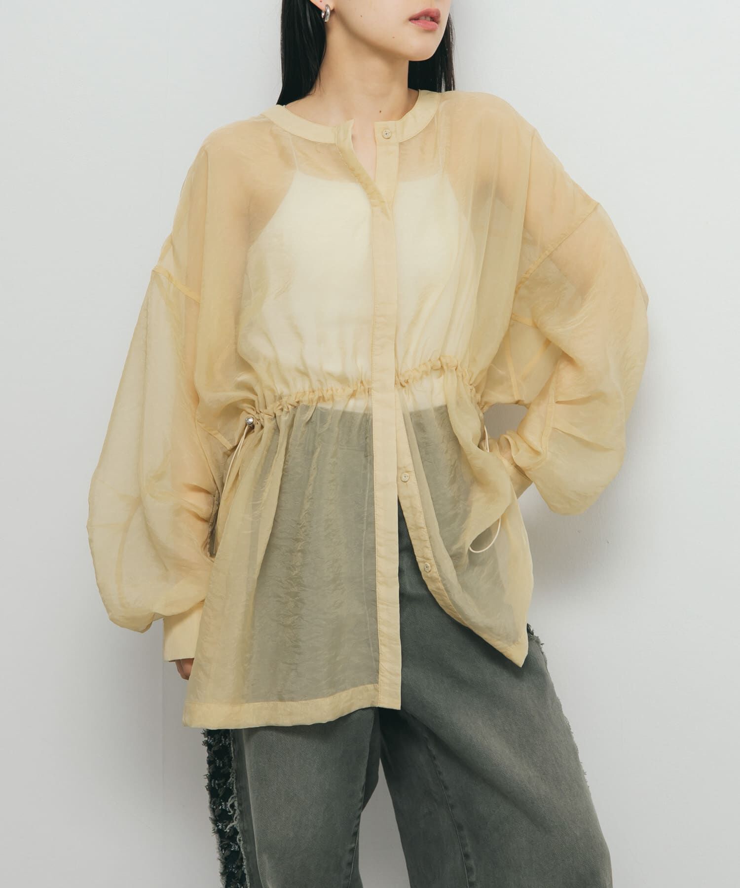  「シアードロストカラーレスシャツ」|シャツ・ブラウス|