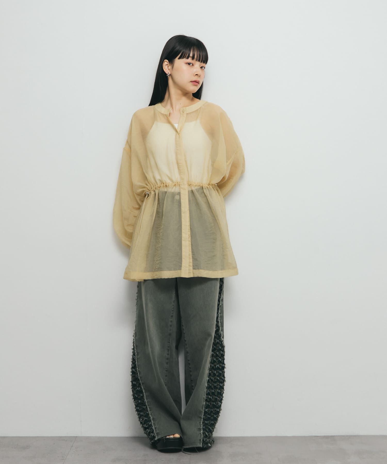  「シアードロストカラーレスシャツ」|シャツ・ブラウス|