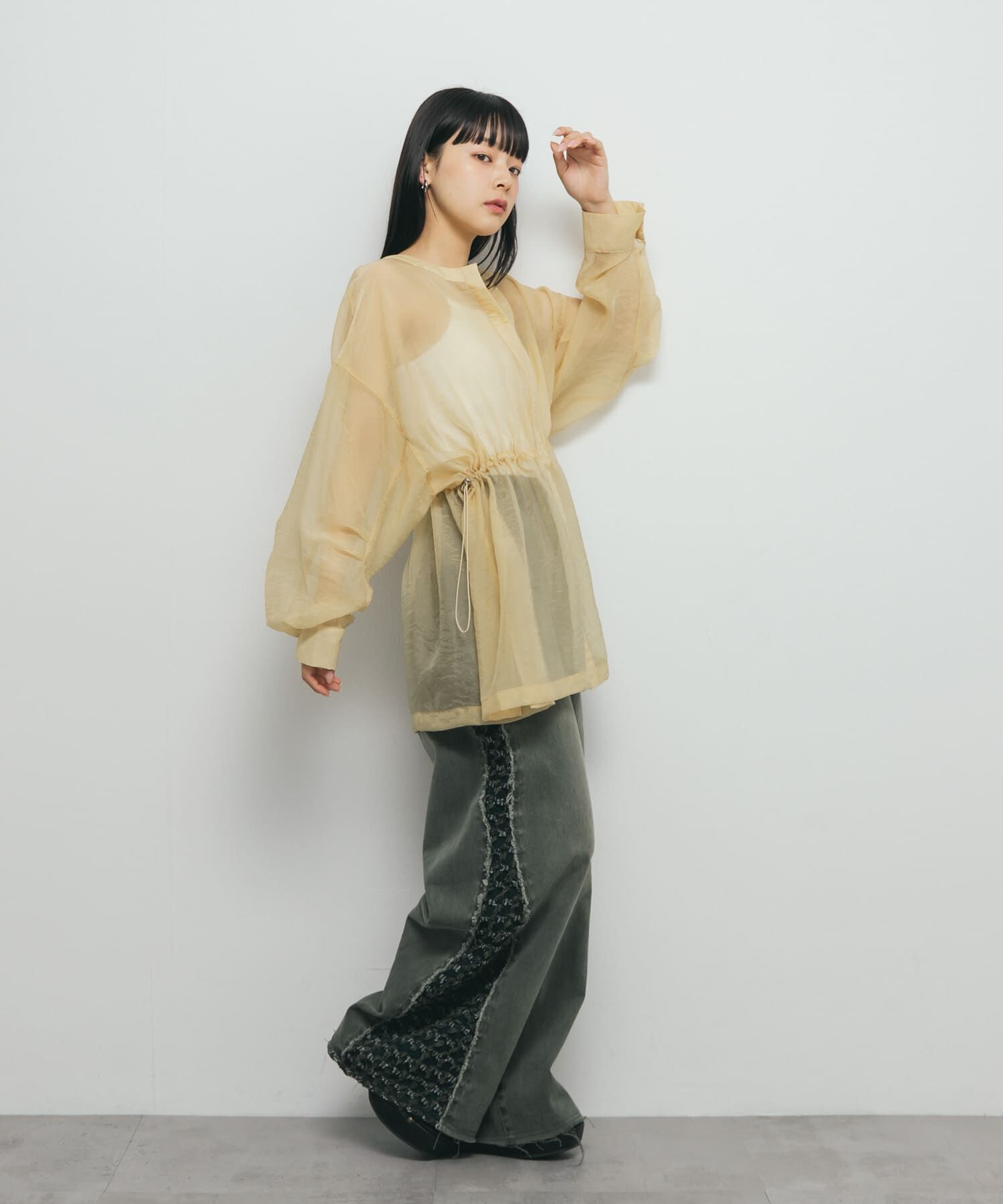  「シアードロストカラーレスシャツ」|シャツ・ブラウス|