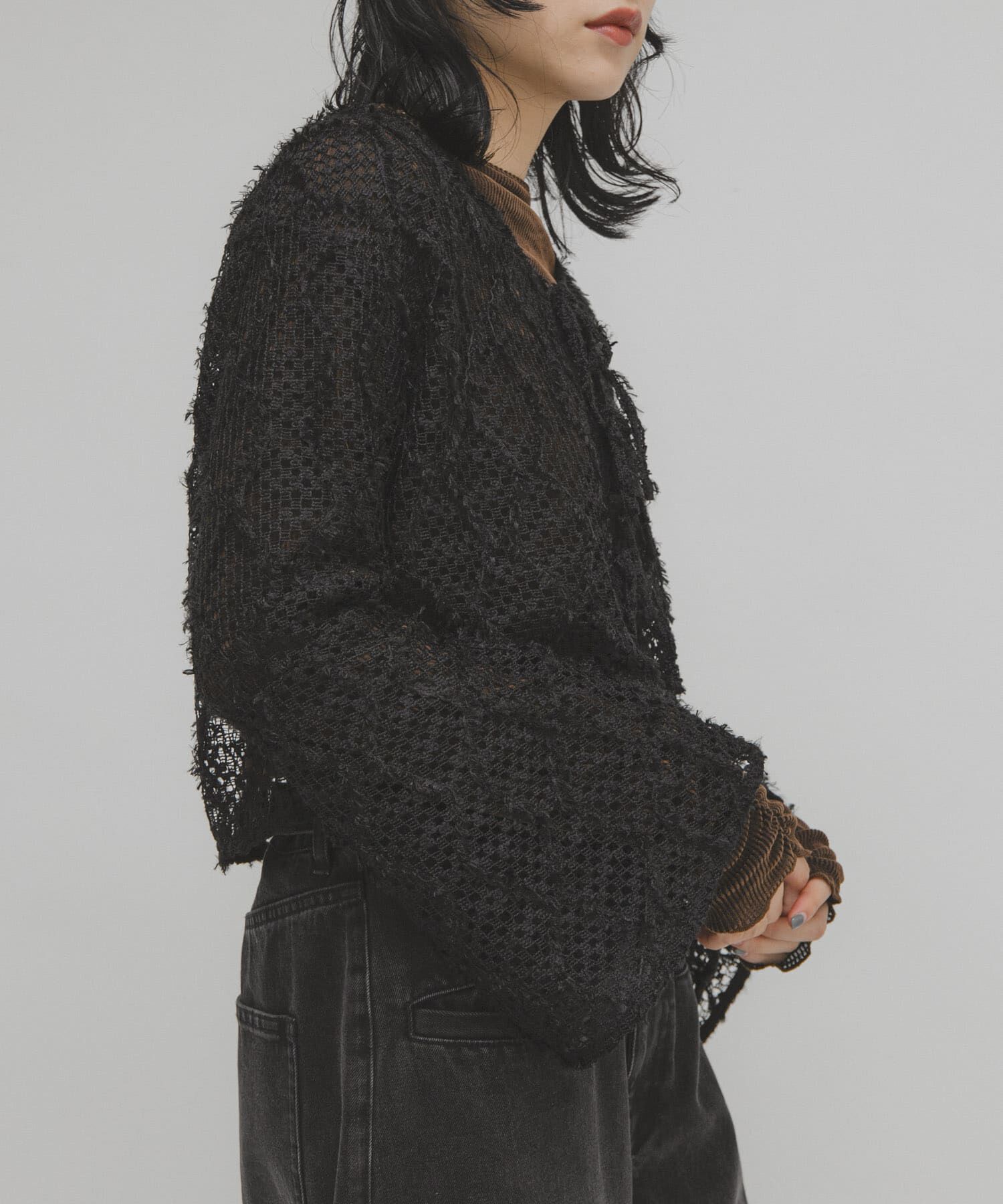  「フェザーメッシュカーディガン」|カーディガン|