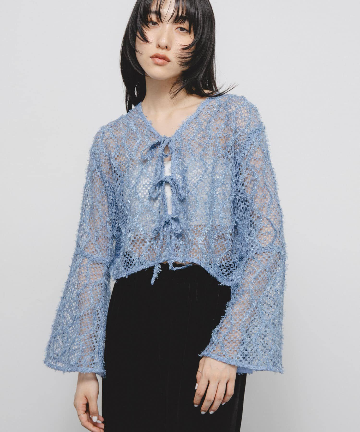  「フェザーメッシュカーディガン」|カーディガン|