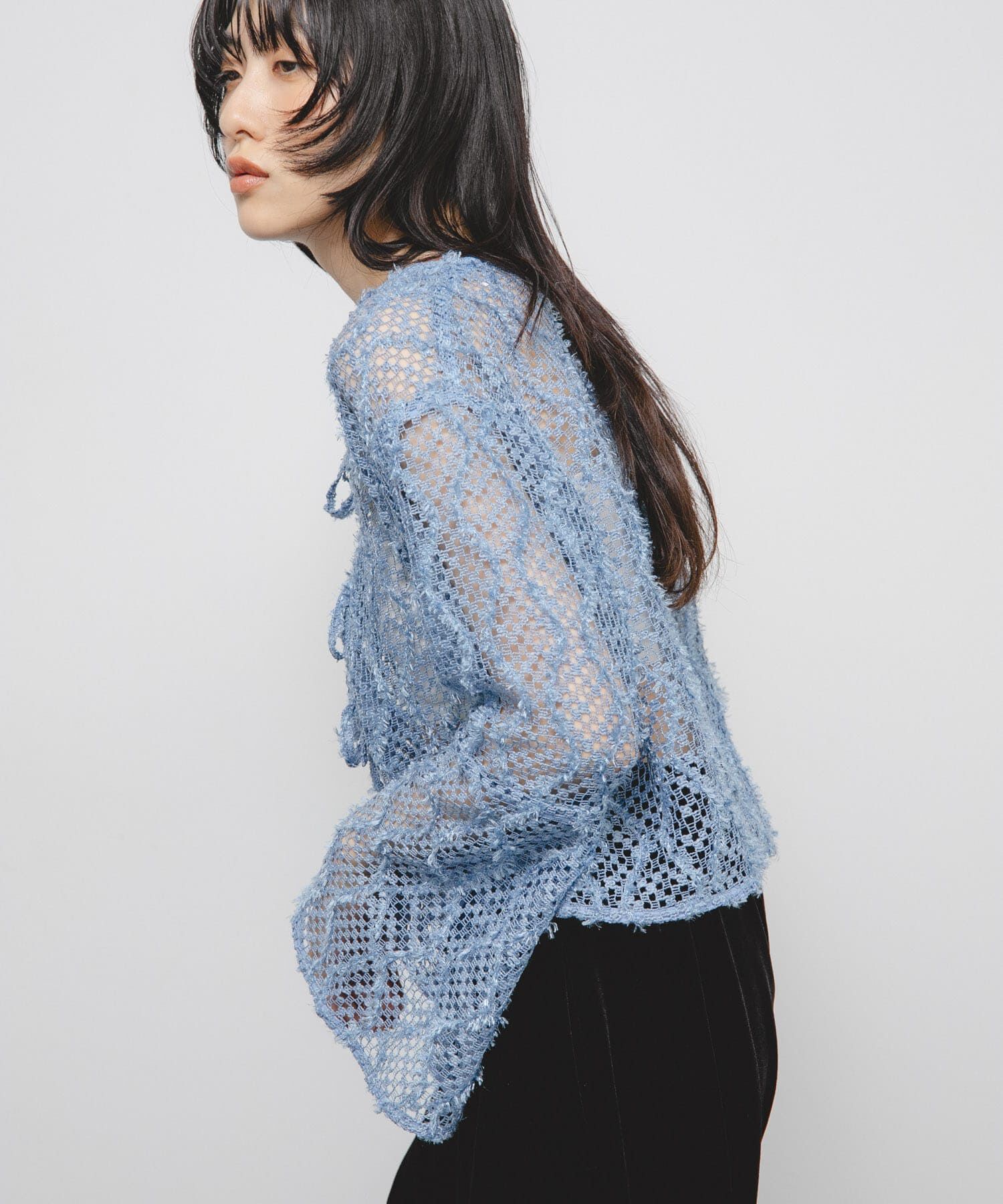  「フェザーメッシュカーディガン」|カーディガン|