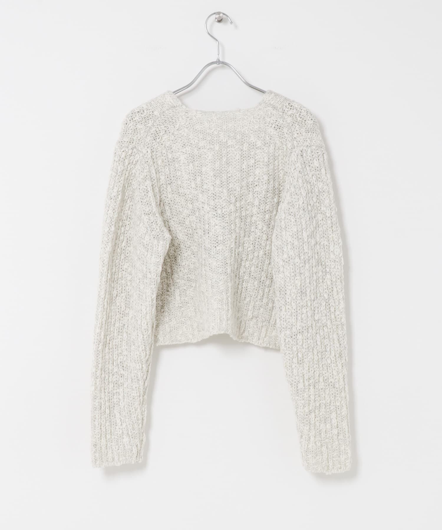  「スラブMIXショートカーディガン」|ニット・セーター|