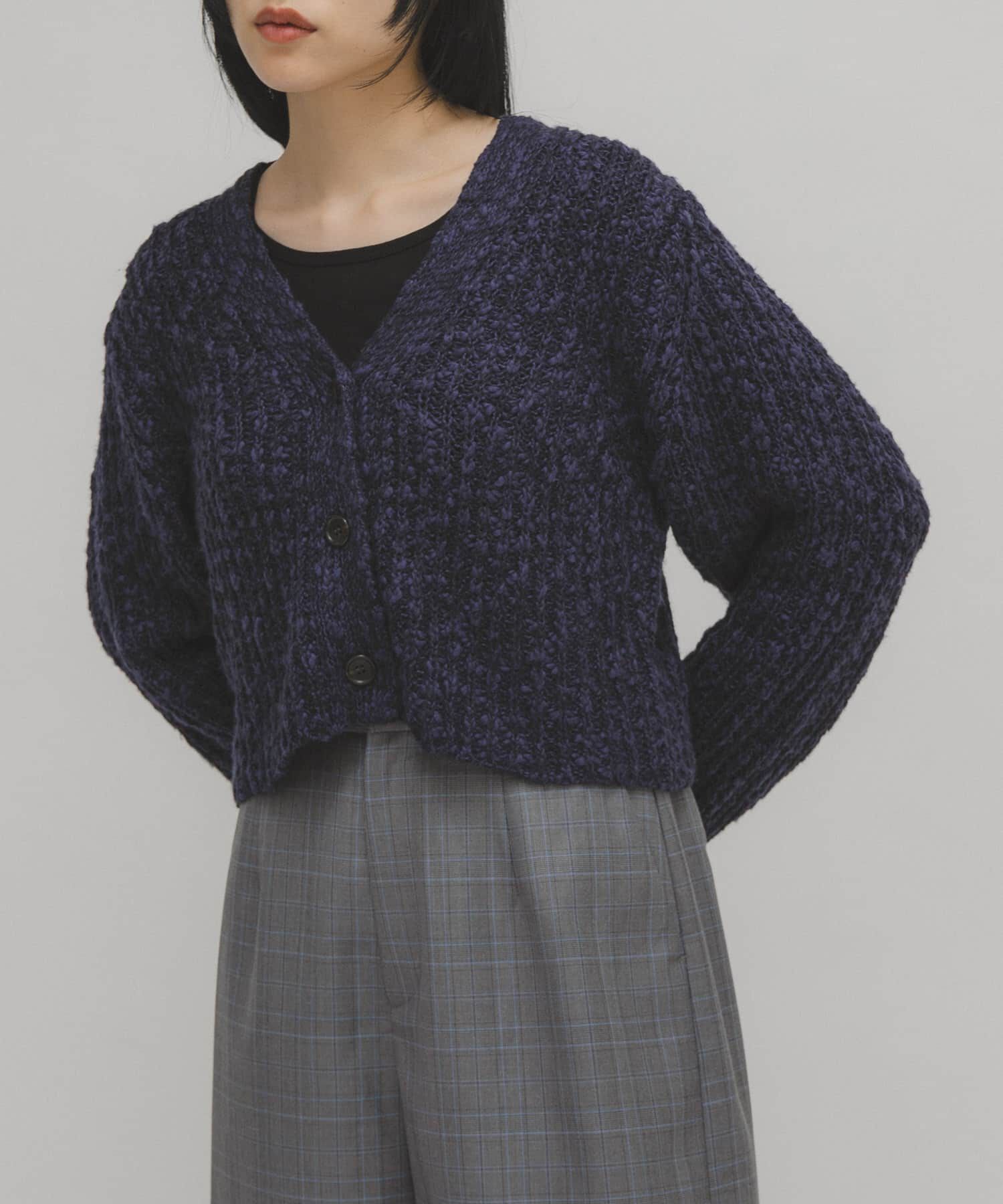  「スラブMIXショートカーディガン」|ニット・セーター|