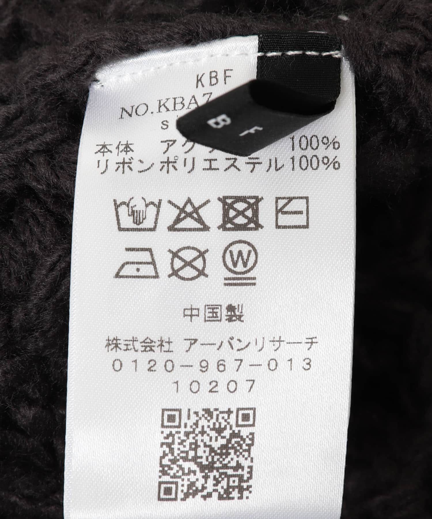  「チェックリボンニットビーニー」|ニット帽|