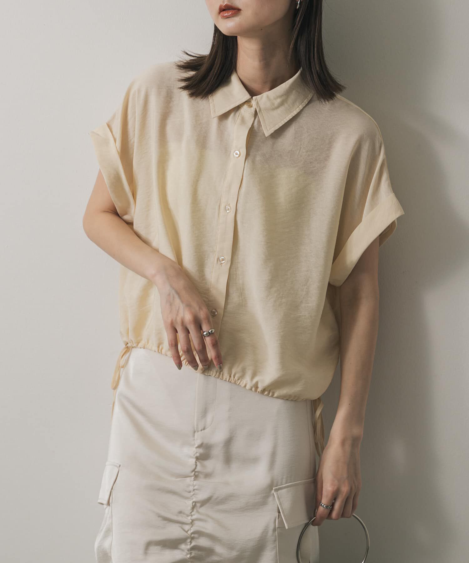 SENSE OF PLACE by URBAN RESEARCH「クロップドバルーンブラウス」|シャツ・ブラウス|ベージュ