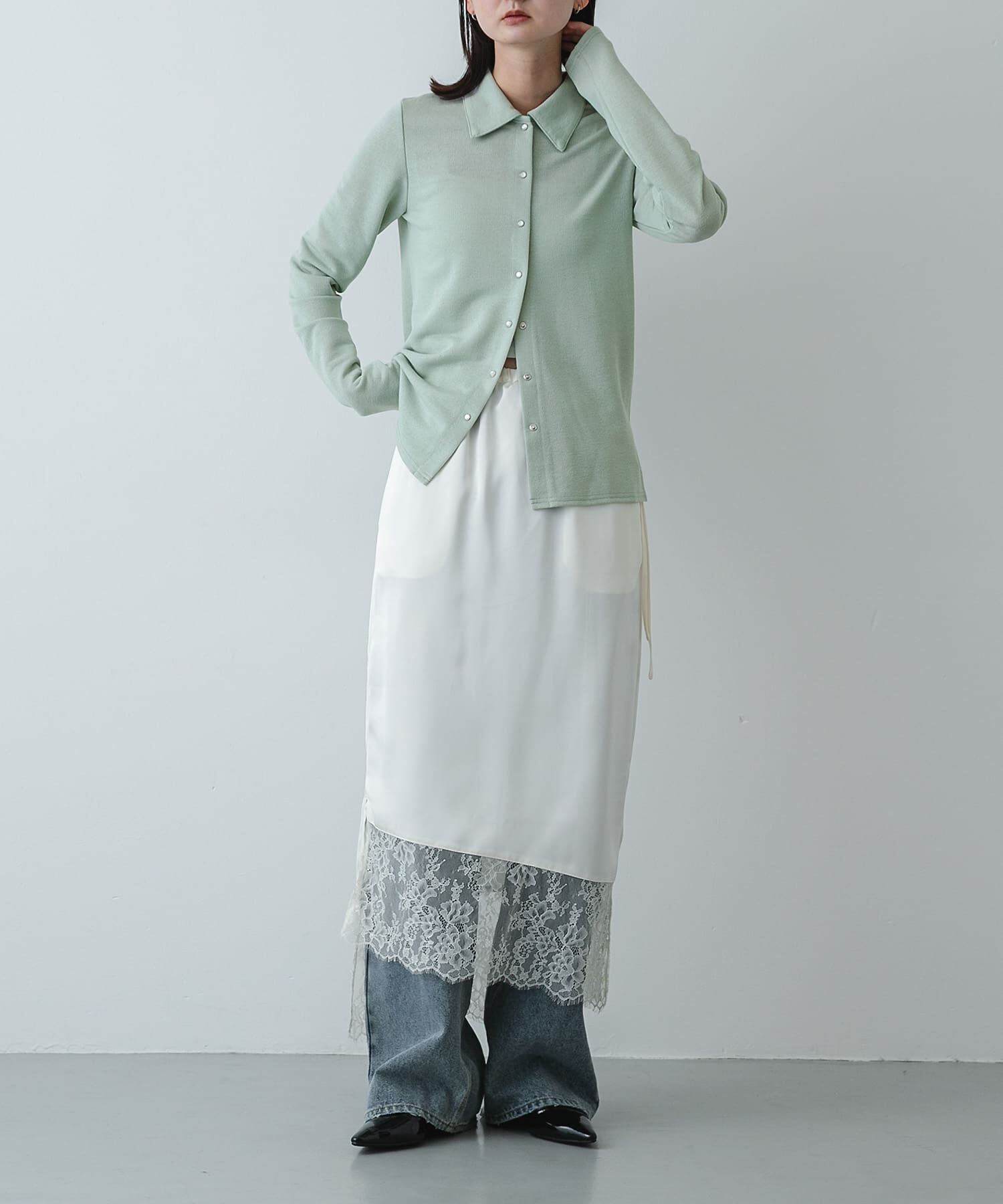 SENSE OF PLACE by URBAN RESEARCH「フロントドットカットシャツ」|シャツ・ブラウス|ミント