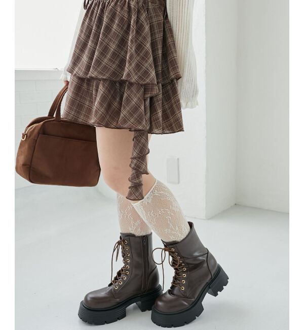  「タンクソールレースアップブーツ」|ショートブーツ|