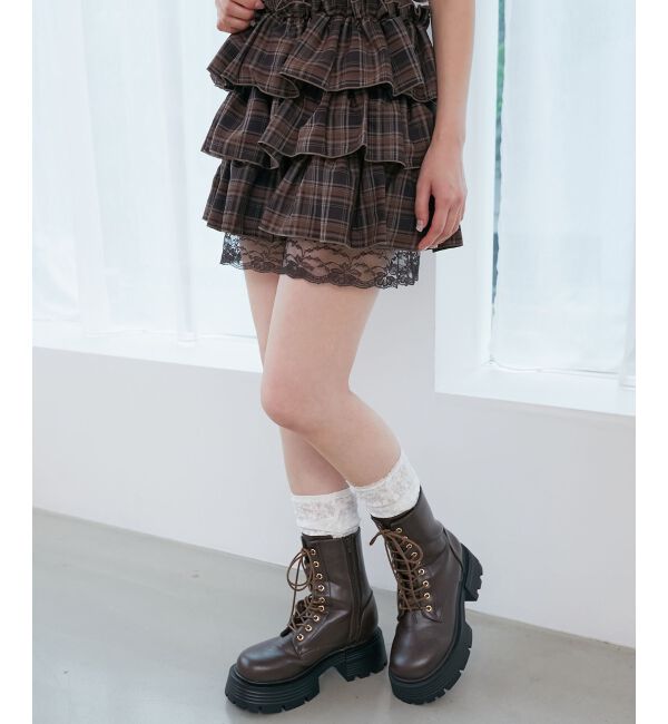  「タンクソールレースアップブーツ」|ショートブーツ|