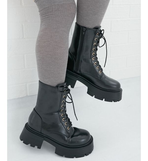  「タンクソールレースアップブーツ」|ショートブーツ|
