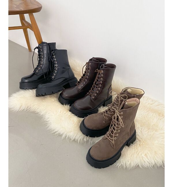  「タンクソールレースアップブーツ」|ショートブーツ|